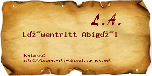 Löwentritt Abigél névjegykártya